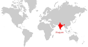 Индия на карте мира