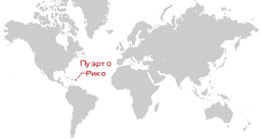 Пуэрто-Рико на карте мира