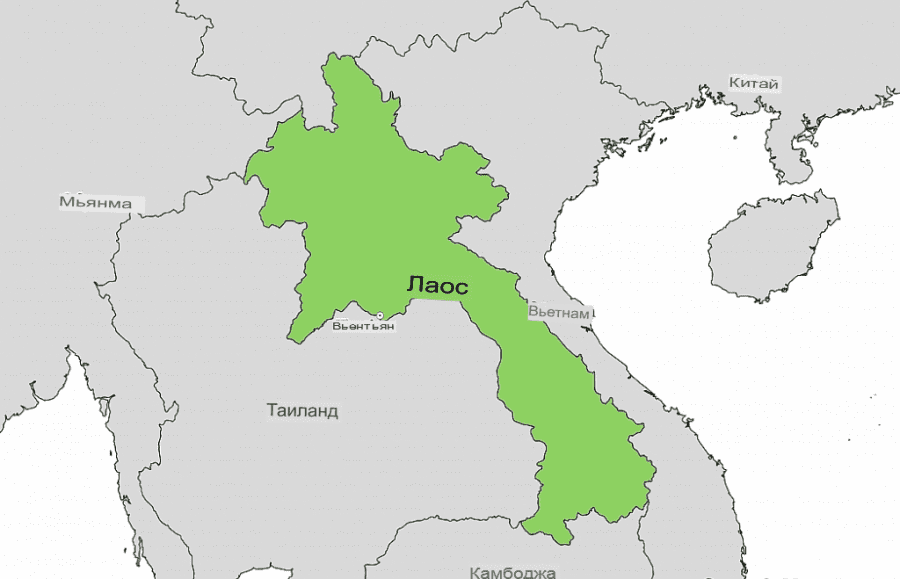 Карта Лаоса