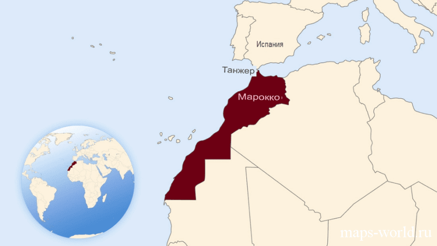 Марокко на карте мира