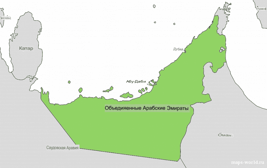 Карта ОАЭ