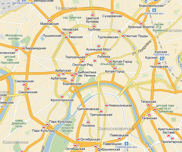 Москва - карта Садового кольца